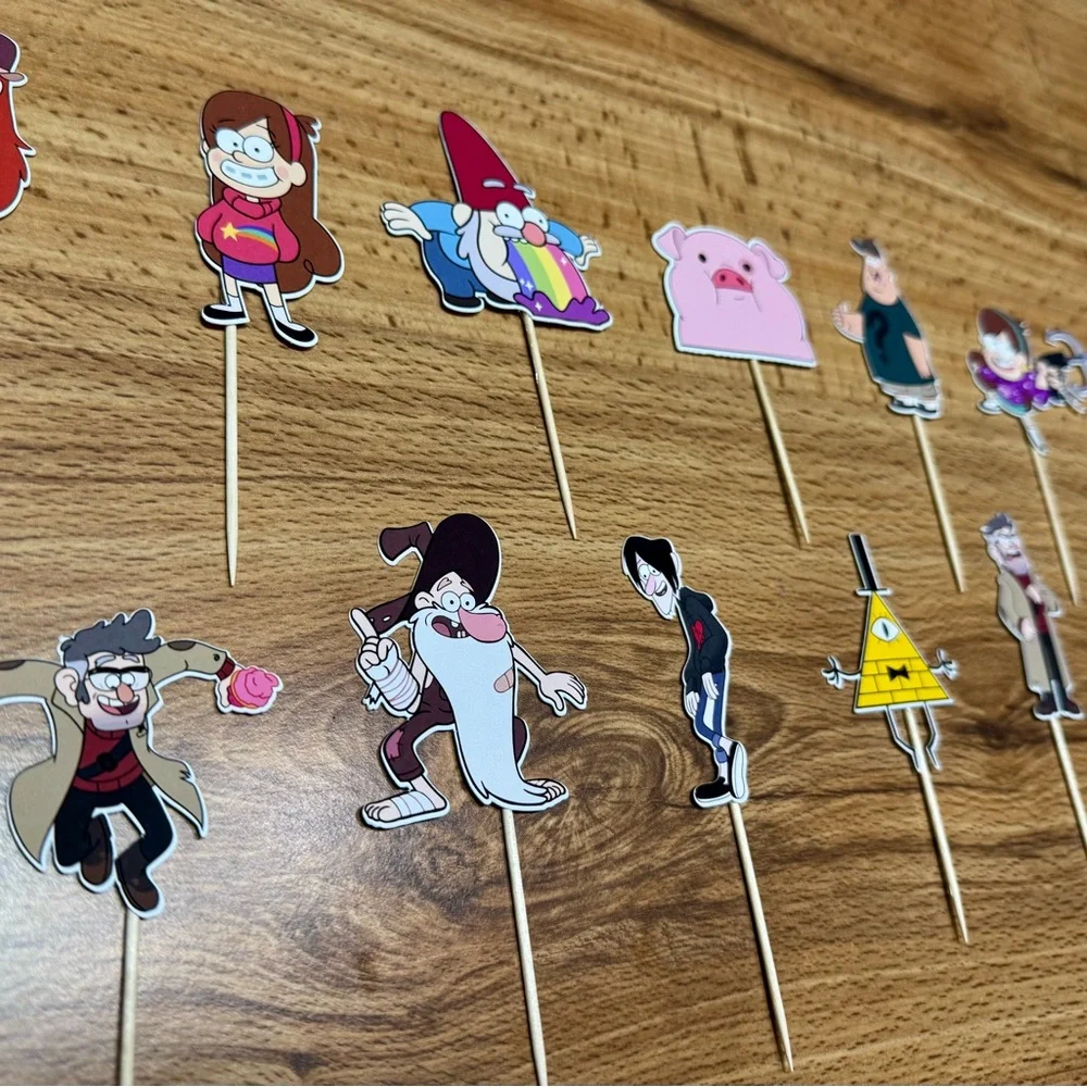 Gravity falls birthday cupcake toppers made